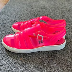 Lemon Jelly fluorescent pink jelly shoes